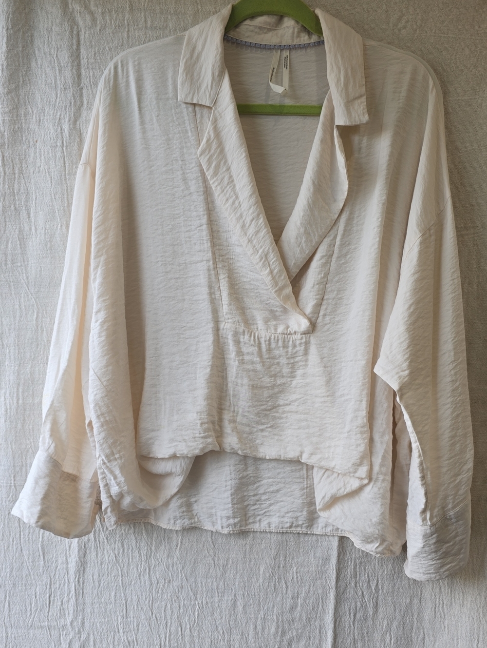Anthropologie Light Cream Relaxed V-Neck Tunic